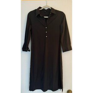 THeory Women Small streetwear Black Cindy Luxe Sheath Dress Quiet Side slit